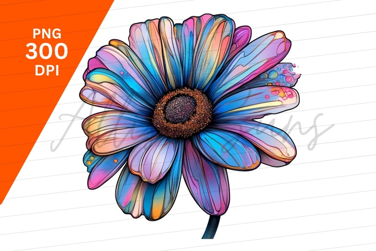 Colorful Daisy Artistic Illustration Clipart Png