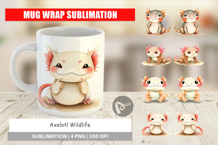 Mug Wrap Axolotl Wildlife example image 1