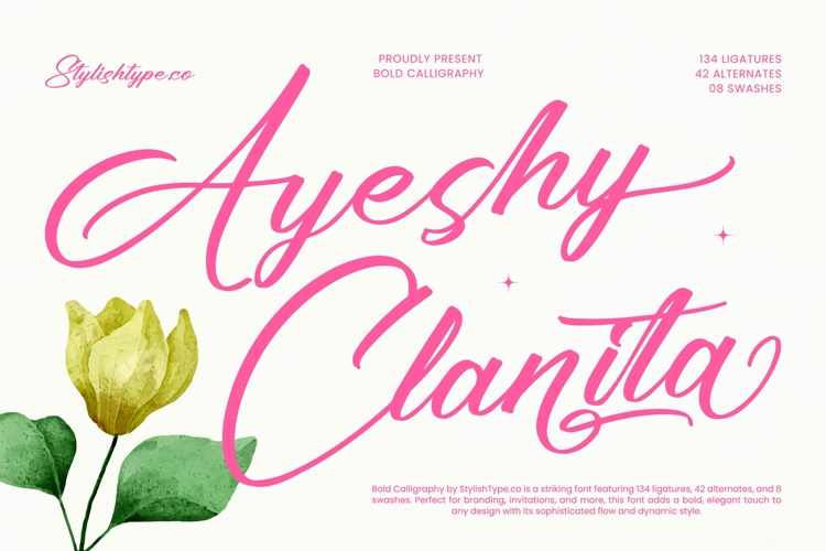 Ayeshy Clanita - Bold Calligraphy