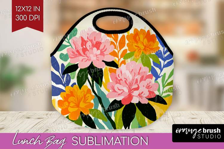 Azalea Modern Floral Lunch Bag Sping Flower Lunch Bug PNG