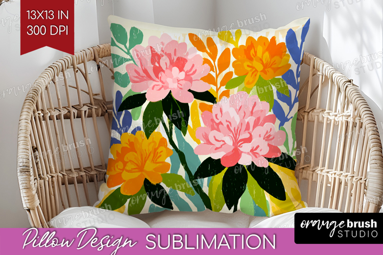 Azalea Modern Floral Pillow Sublimation Sping Flower Pillow