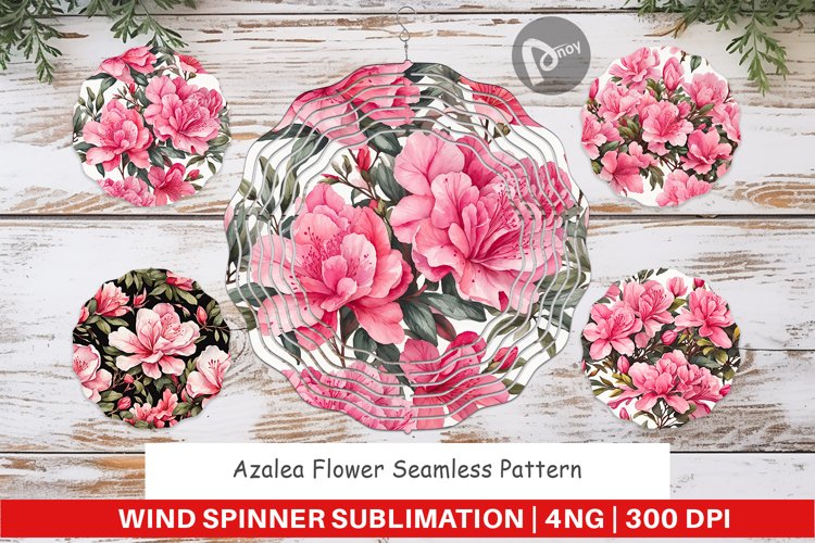 Wind Spinner Azalea Seamless Pattern