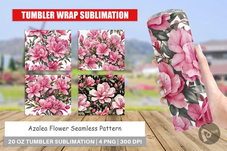 Tumbler Wrap Azalea Seamless Pattern
