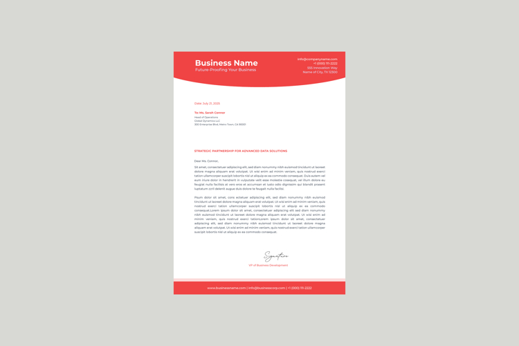 Modern Minimalist Corporate Letterhead Template