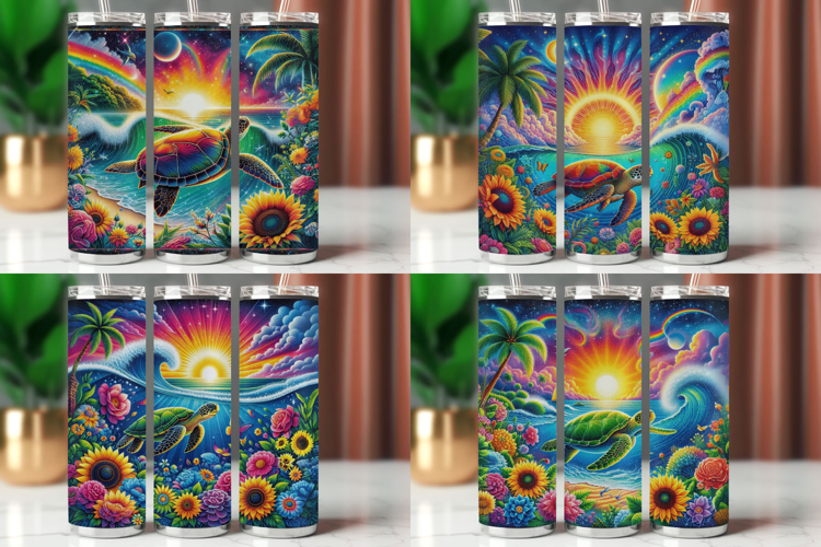 Tumbler Wrap 20 oz - turtle under the sea