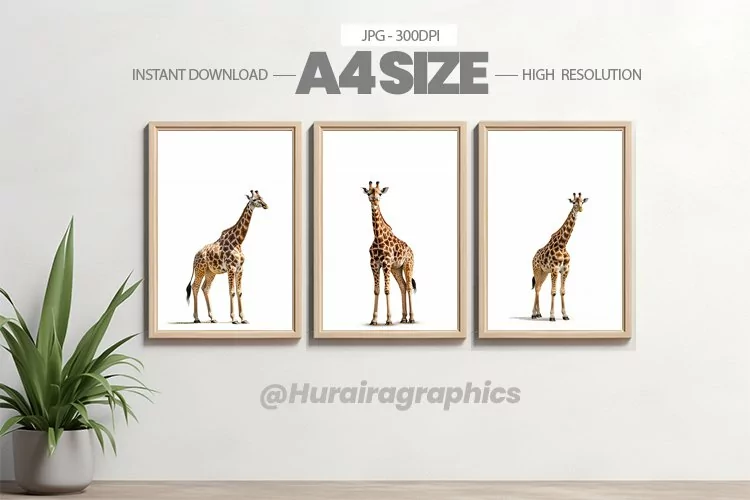 Safari Animal Wall Art - 03 Variations