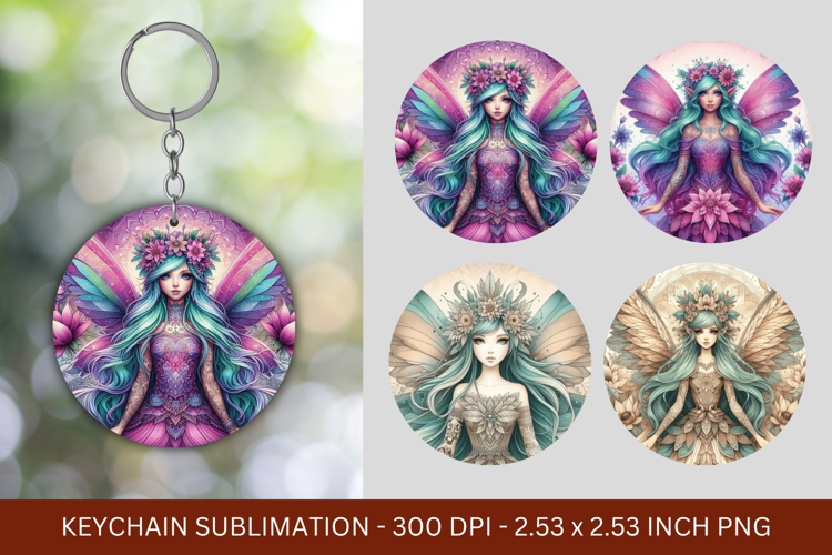 keychain sublimation - beautiful fairy