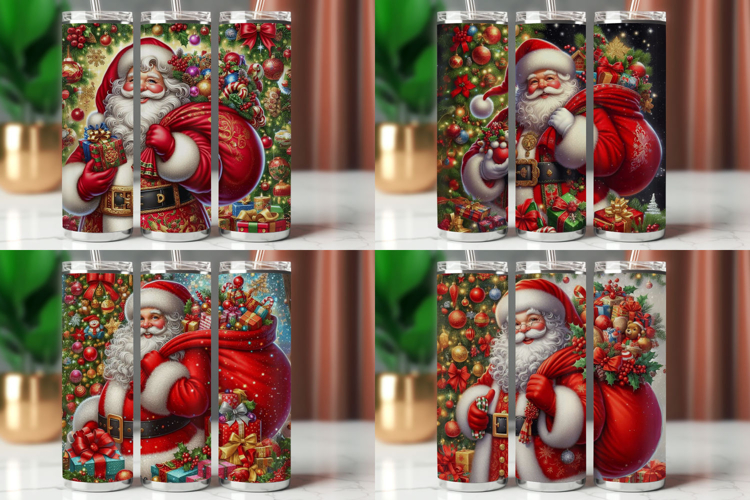 Tumbler Wrap 20 oz - christmas santa claus