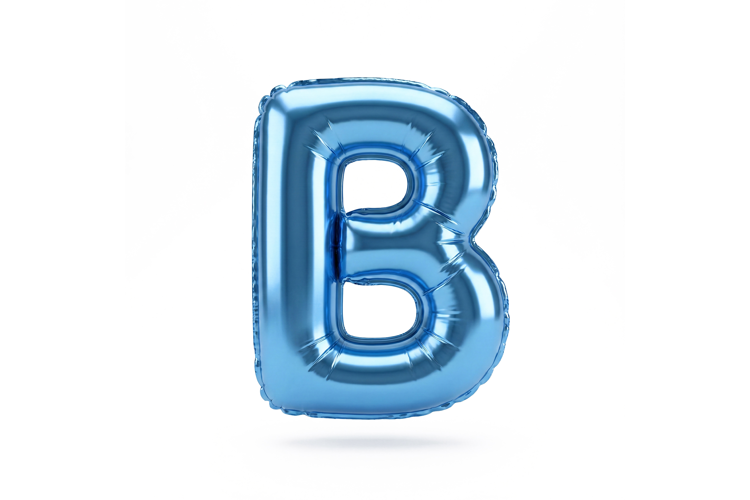 Blue Metallic Letter B Foil Balloon Party Decoration