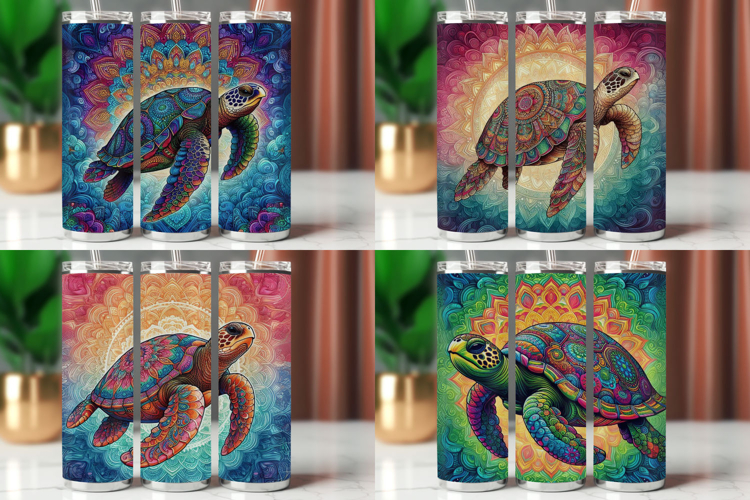 Tumbler Wrap 20 oz - sea turtle