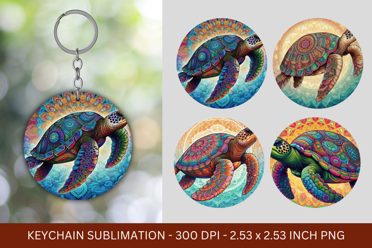 keychain sublimation - turtle
