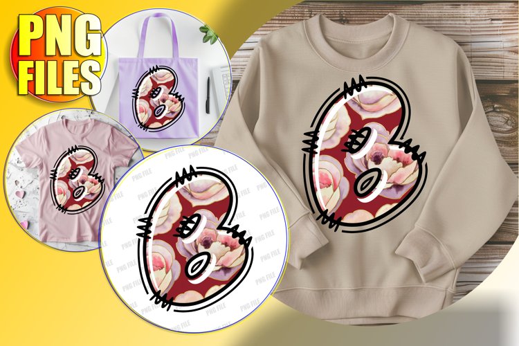 B Doodle Letter Valentine Whimsical Cheerful Charm!