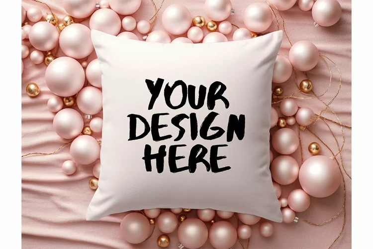 Christmas Pillow Mockup Blank White Pillow Winter Decorate