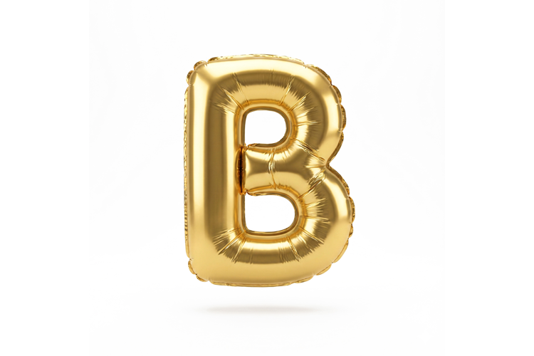 Golden Metallic Letter B Foil Balloon Party Decoration
