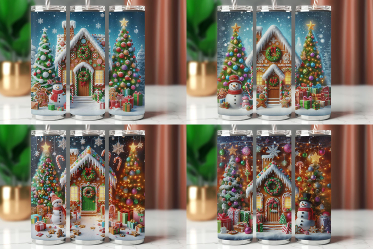 Tumbler Wrap 20 oz - gingerbread house