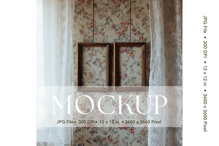 Photo Frame Mockup in Interior Room Studio Canvas Mockup_60