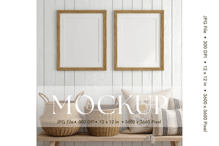 Photo Frame Mockup in Interior Room Studio Canvas Mockup_64