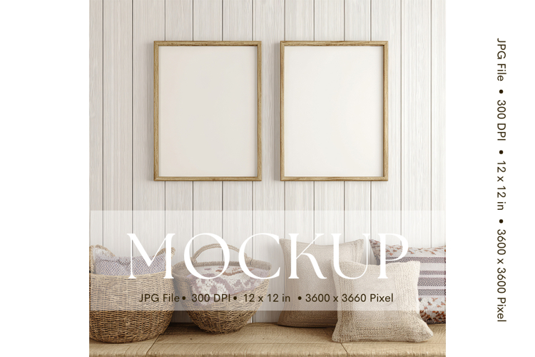 Photo Frame Mockup in Interior Room Studio Canvas Mockup_67