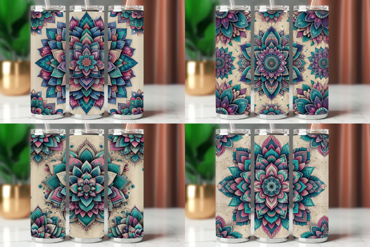 Tumbler Wrap 20 oz - floral mandala