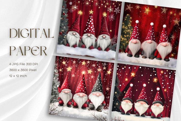 Gnome Christmas Background Winter Snow Wallpaper Backdrop_22