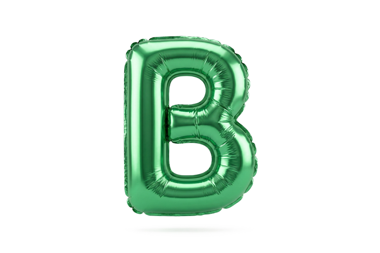Green Metallic Letter B Foil Balloon Party Decoration