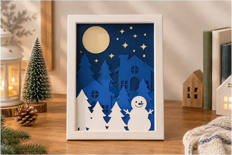 Winter 3D Layered Paper Cut - Christmas SVG