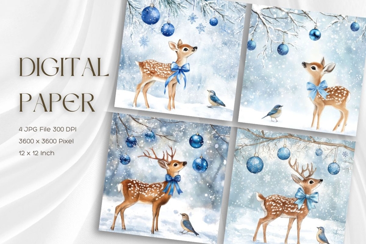Christmas Deer Background Winter Snow Santa Wallpaper_6