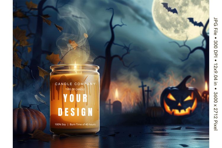 Candle Label Mockup Christmas Soy Jar Candle Amber Cozy_6
