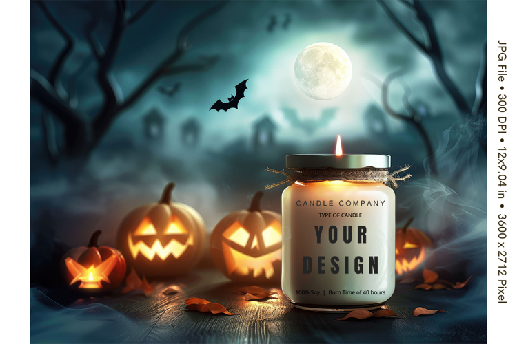 Candle Label Mockup Christmas Soy Jar Candle Amber Cozy_9