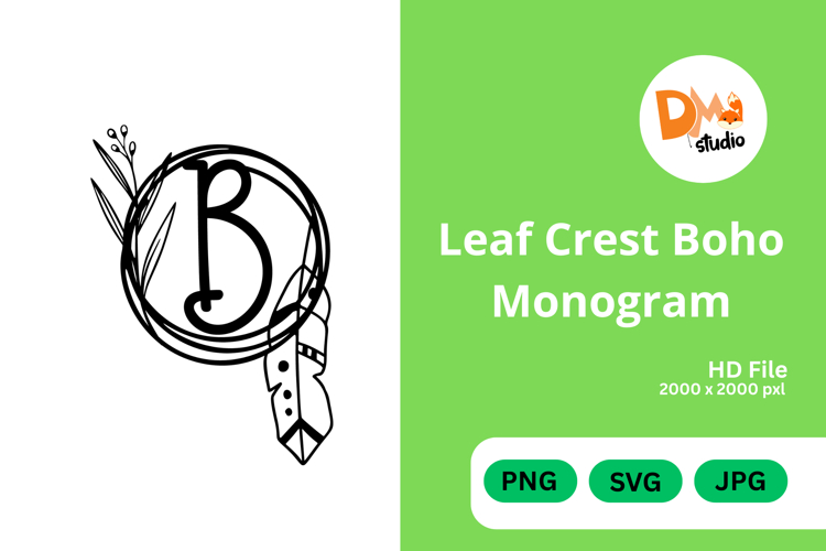 Leaf Monogram Svg Image 22