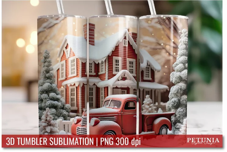 Christmas 3D Tumbler Designs | 3D Tumbler Sublimation Wrap