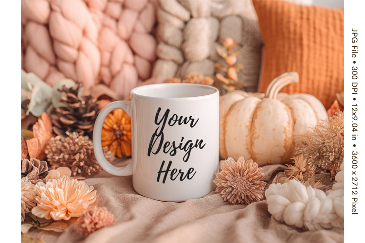 Fall Autumn Coffee Mug Mockups Template Blank Ceramic Cup_10