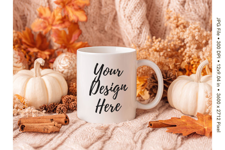 Fall Autumn Coffee Mug Mockups Template Blank Ceramic Cup_18