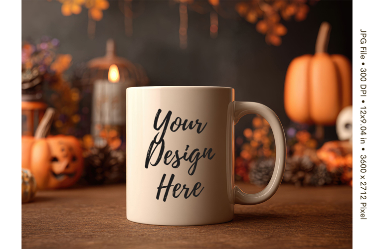 Halloween Coffee Mug Mockups Template Blank Ceramic Cup_21
