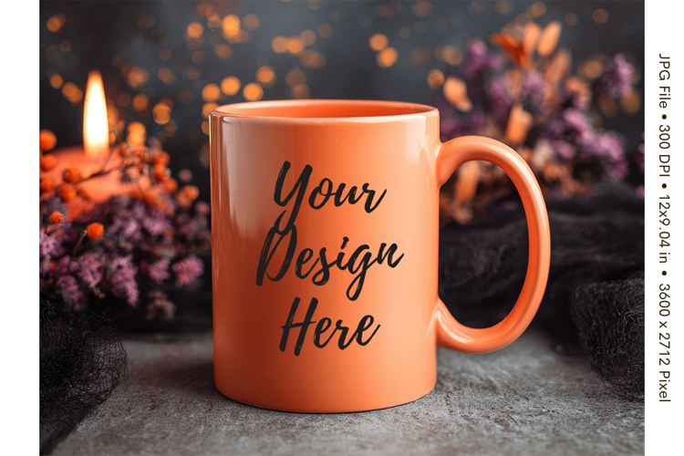 Fall Autumn Coffee Mug Mockups Template Blank Ceramic Cup_25