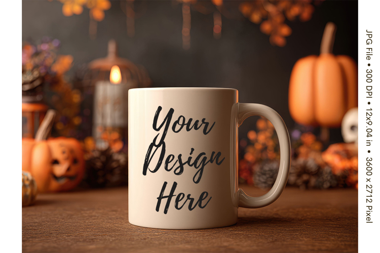 Halloween Coffee Mug Mockups Template Blank Ceramic Cup_27