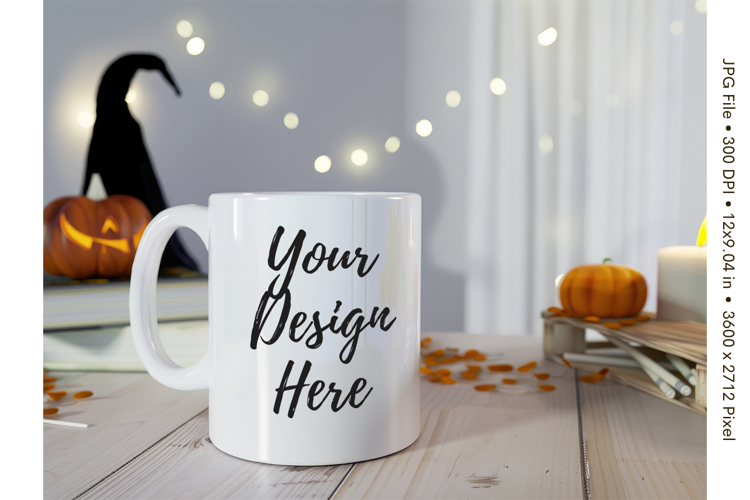 Halloween Coffee Mug Mockups Template Blank Ceramic Cup_41