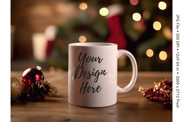Christmas Winter Coffee Mug Mockups Template Blank Ceramic52