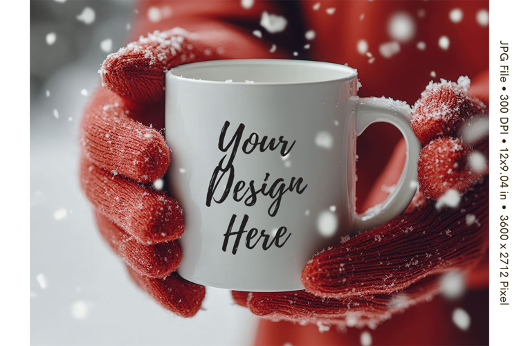 Christmas Winter Coffee Mug Mockups Template Blank Ceramic54