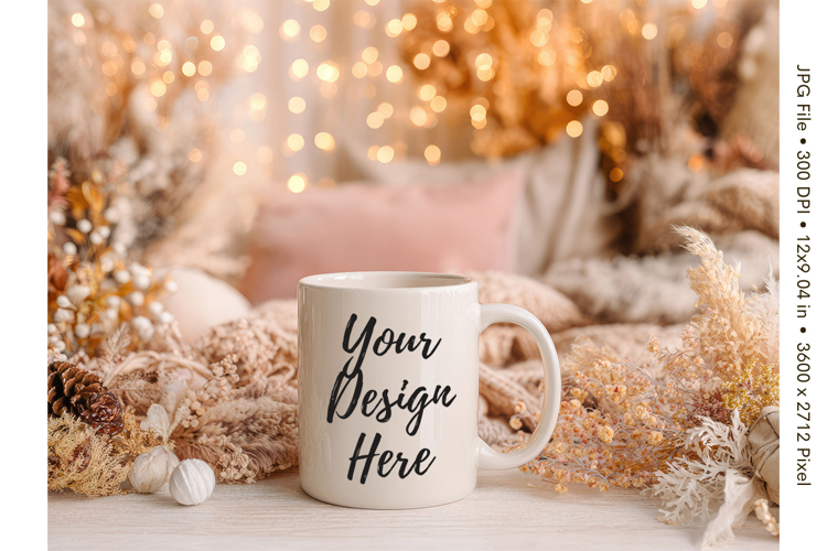 Fall Autumn Coffee Mug Mockups Template Blank Ceramic Cup_8