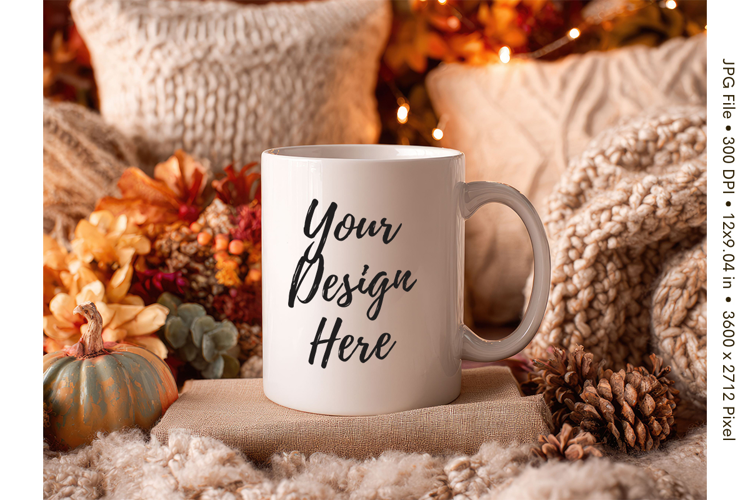 Fall Autumn Coffee Mug Mockups Template Blank Ceramic Cup_9