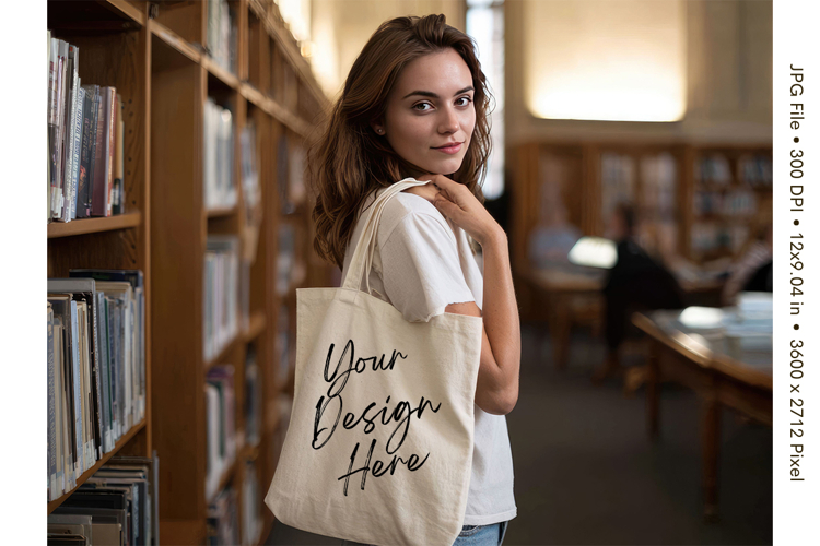 Canvas Tote Bag Mockup Shopping Bag White Natural Blank_41