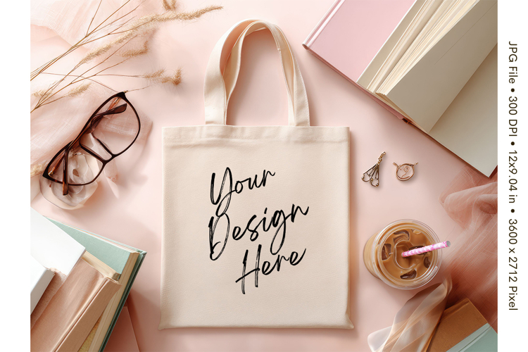 Canvas Tote Bag Mockup Shopping Bag White Natural Blank_47