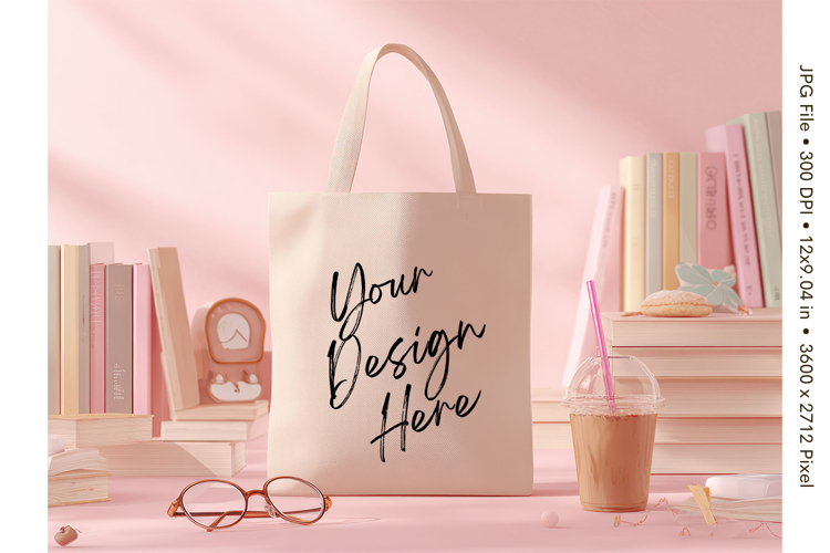 Canvas Tote Bag Mockup Shopping Bag White Natural Blank_48