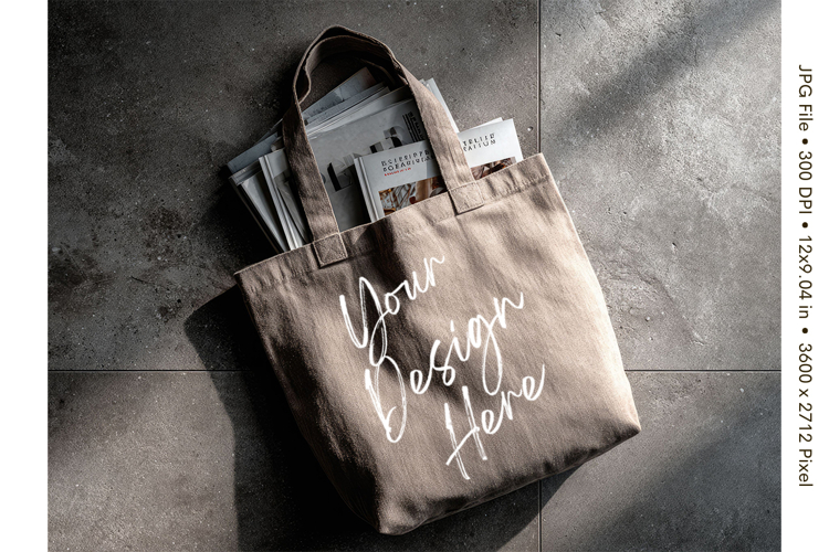 Canvas Tote Bag Mockup Shopping Bag White Natural Blank_51