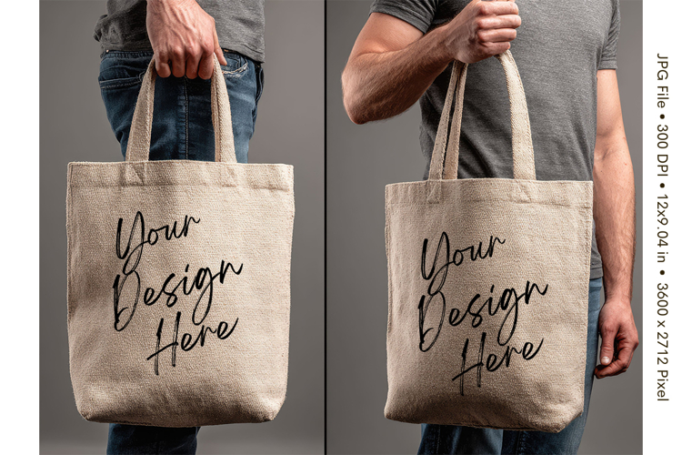 Canvas Tote Bag Mockup Shopping Bag White Natural Blank_56