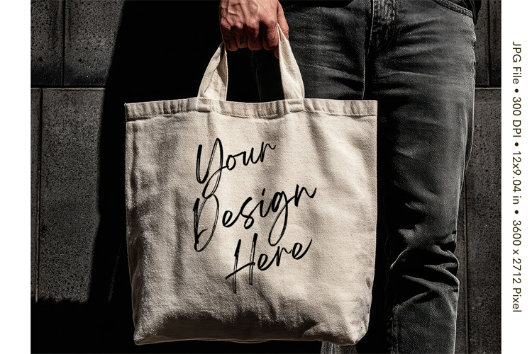 Canvas Tote Bag Mockup Shopping Bag White Natural Blank_58