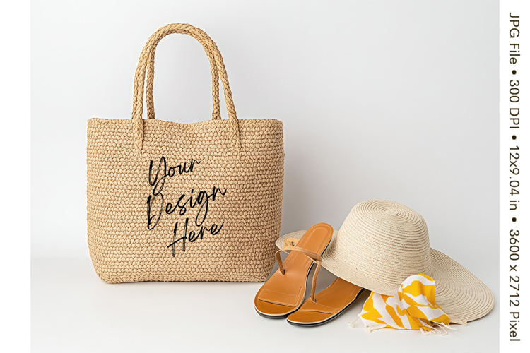 Canvas Tote Bag Mockup Shopping Bag White Natural Blank_10