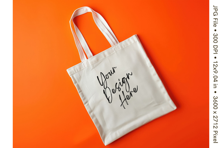 Canvas Tote Bag Mockup Shopping Bag White Natural Blank_100