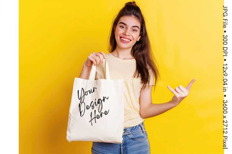 Canvas Tote Bag Mockup Shopping Bag White Natural Blank_106